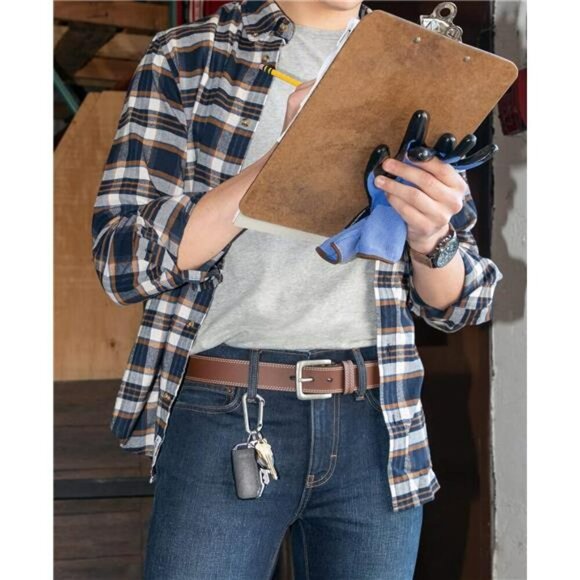 Mens Leather Work Belt 38mm Durable Genuine Leather Big Tall Casual Belt